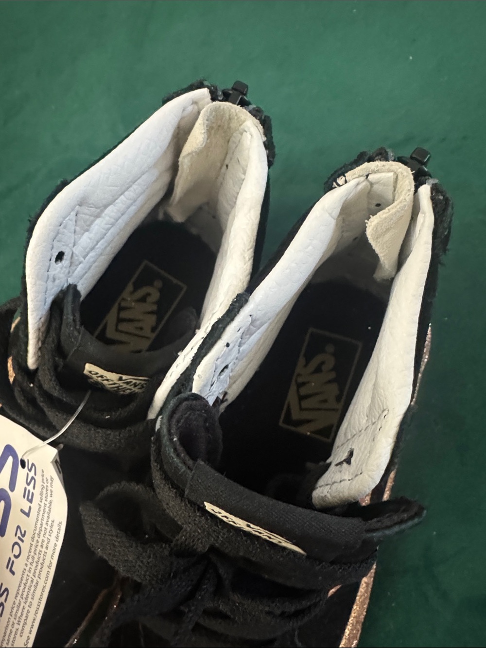 Vans Kids Black High-Top Sneakers with Gold Glitter - Picture 6 of 8